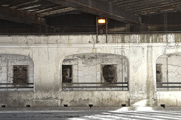 under the railway bridge on Eastern Ave