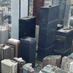 downtown skyscrapers as seen from the CN tower, looking northeast 