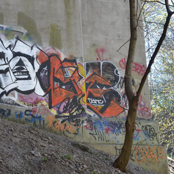 graffiti under the St. Clair bridge 