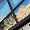 reflections in the windows of the Royal Ontario Museum, or Rom for short